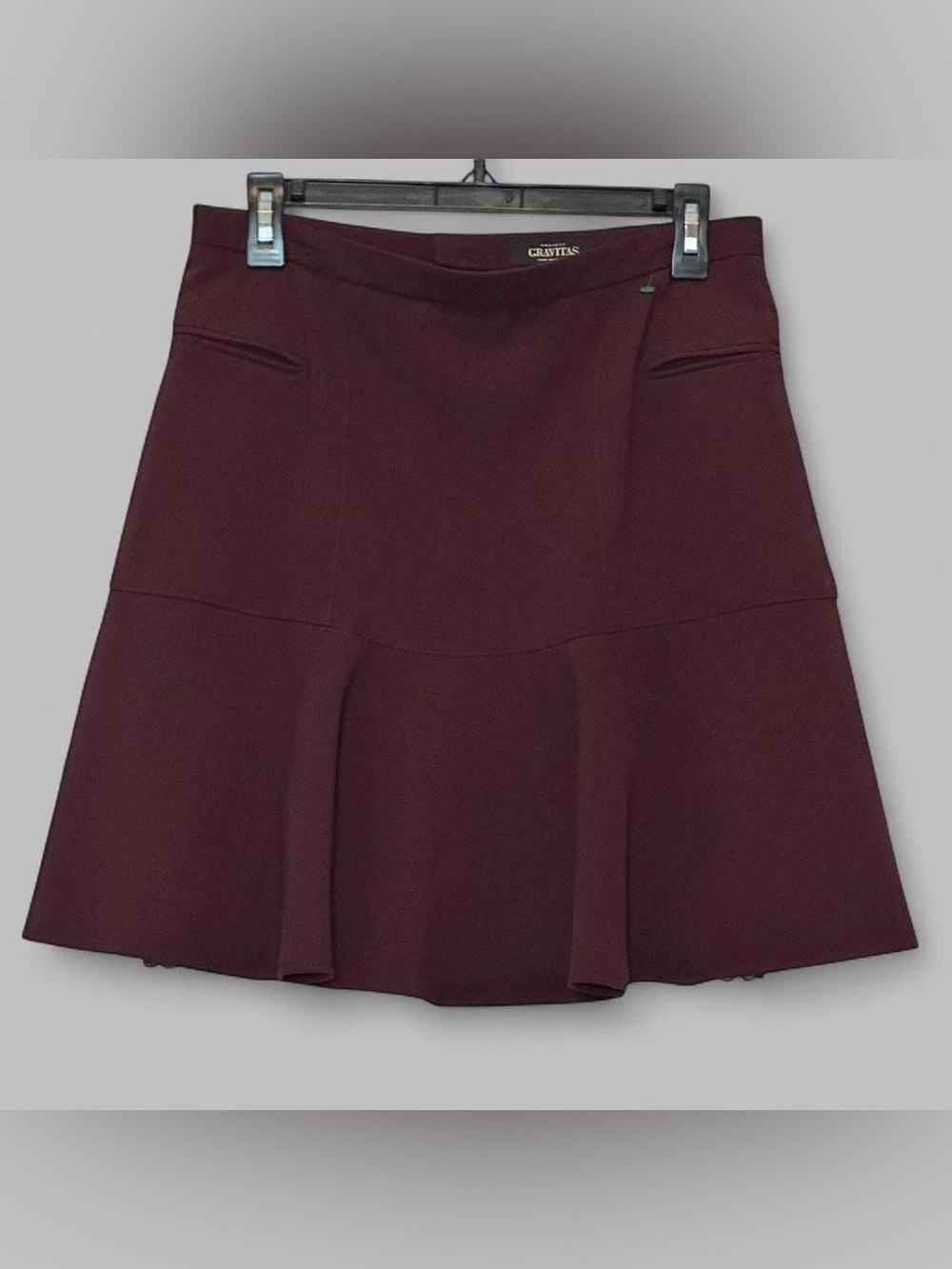 Women's Burgundy Flared Short Skirt Size 8
